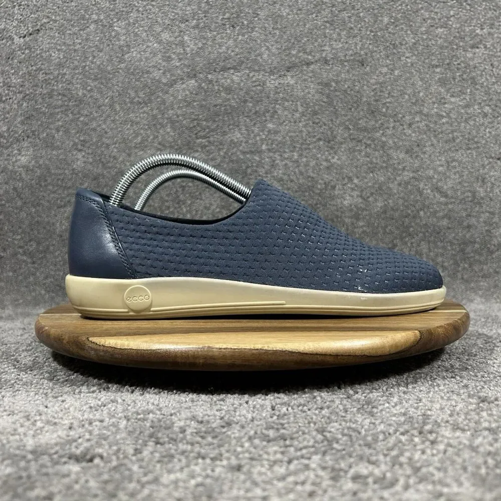 ECCO Soft 2.0 Women's Size EU 42 US 11 Blue Slip On Diamond Knit Comfort Shoes